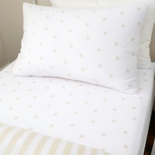 Bianca Mini Star & Stripes Cotton Fitted Sheet Natural | Cream | Natural | Double