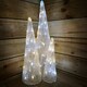 image 1 of Snowtime Set of 3 Ice & Warm White Coloured Flashing LED Christmas Pyramids