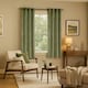 image 4 of Olive Green Velvet Blackout Eyelet Curtains - 46x63 Inch Drop - Pair | Green | One Size