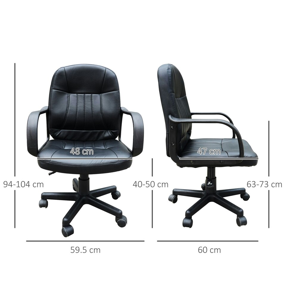 image 1 of Homcom PU Leather Executive Swivel Chair - Black