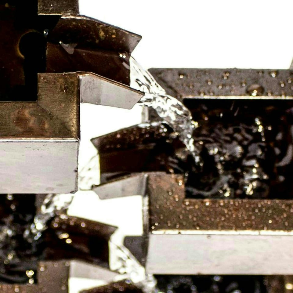 image 1 of Primrose Corbino 8 Tier Cascading Zinc Water Feature with Lights Bronze 109cm