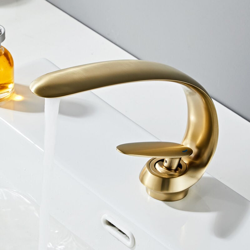 Bathroom sink faucets brass sink mixer tap single hole vanity lavatory art sink faucet, silver