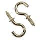 image 4 of Shouldered Screw Hooks Fasteners Hanger Brass Plated 6mm Dia 13mm Length 18pc