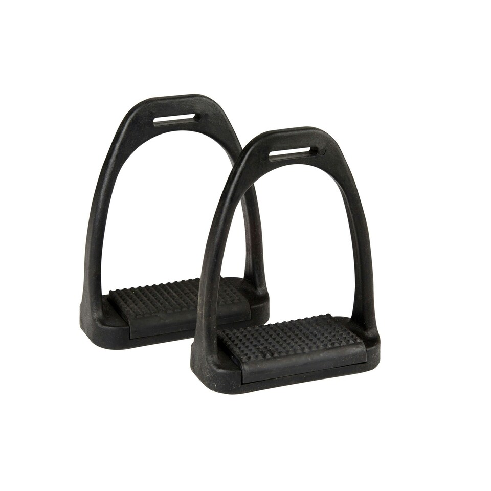 Korsteel Polymer Stirrup Irons With Coloured Treads - Black - 4.75in