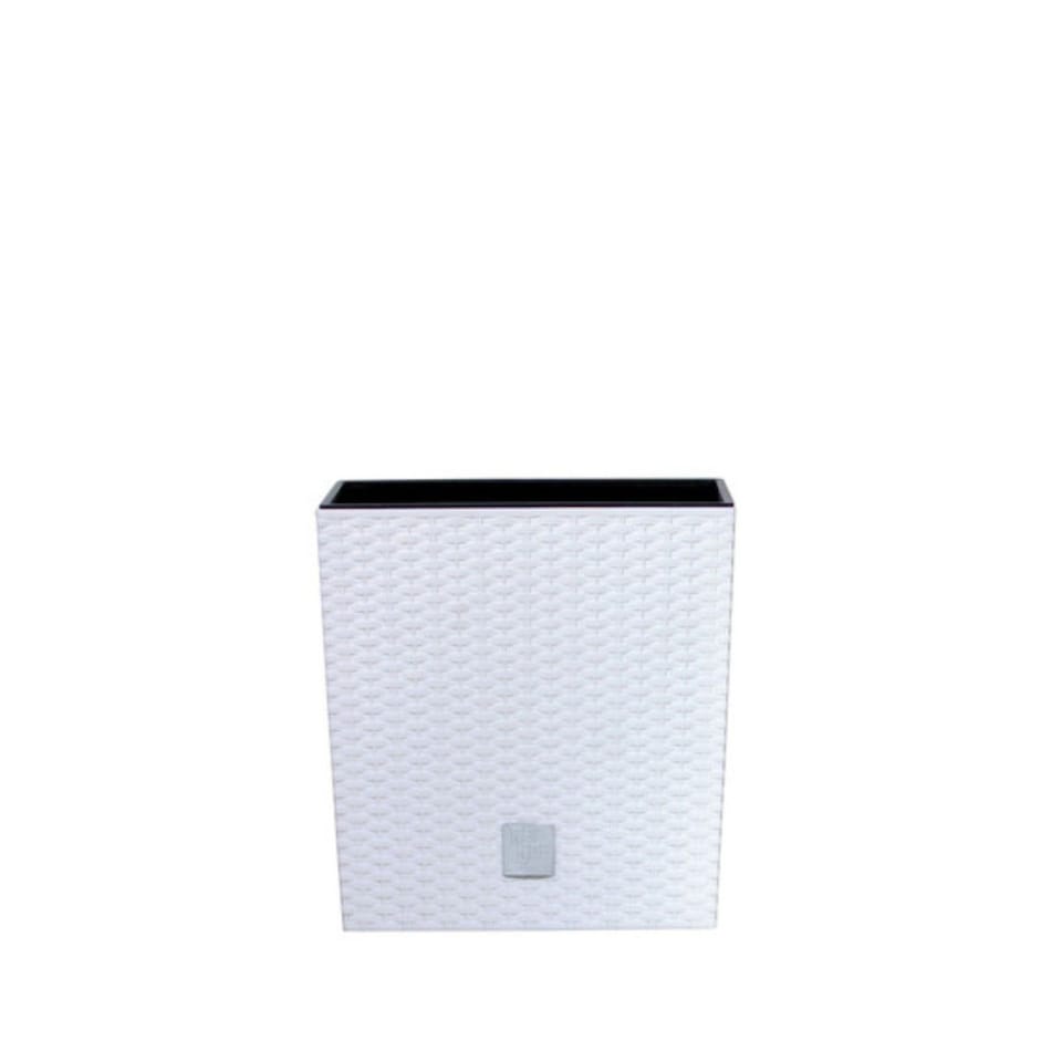 image 1 of 20cm Rato Rattan Design Plant Pots Square -1-2 Pack | White | White & Set of 1 | 1