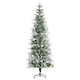 image 1 of HOMCOM 7 Foot Snow Flocked Artificial Christmas Tree Holiday with Pencil Shape