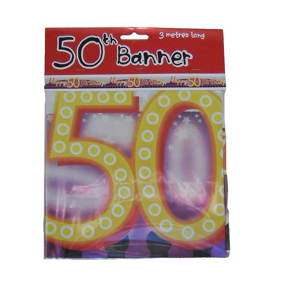 image 1 of 50th Birthday Banner - Multicoloured - One Size