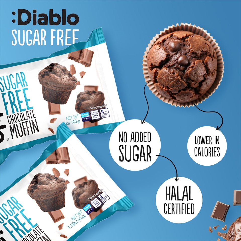 image 1 of Diablo Sugar Free Chocolate Muffin 45g