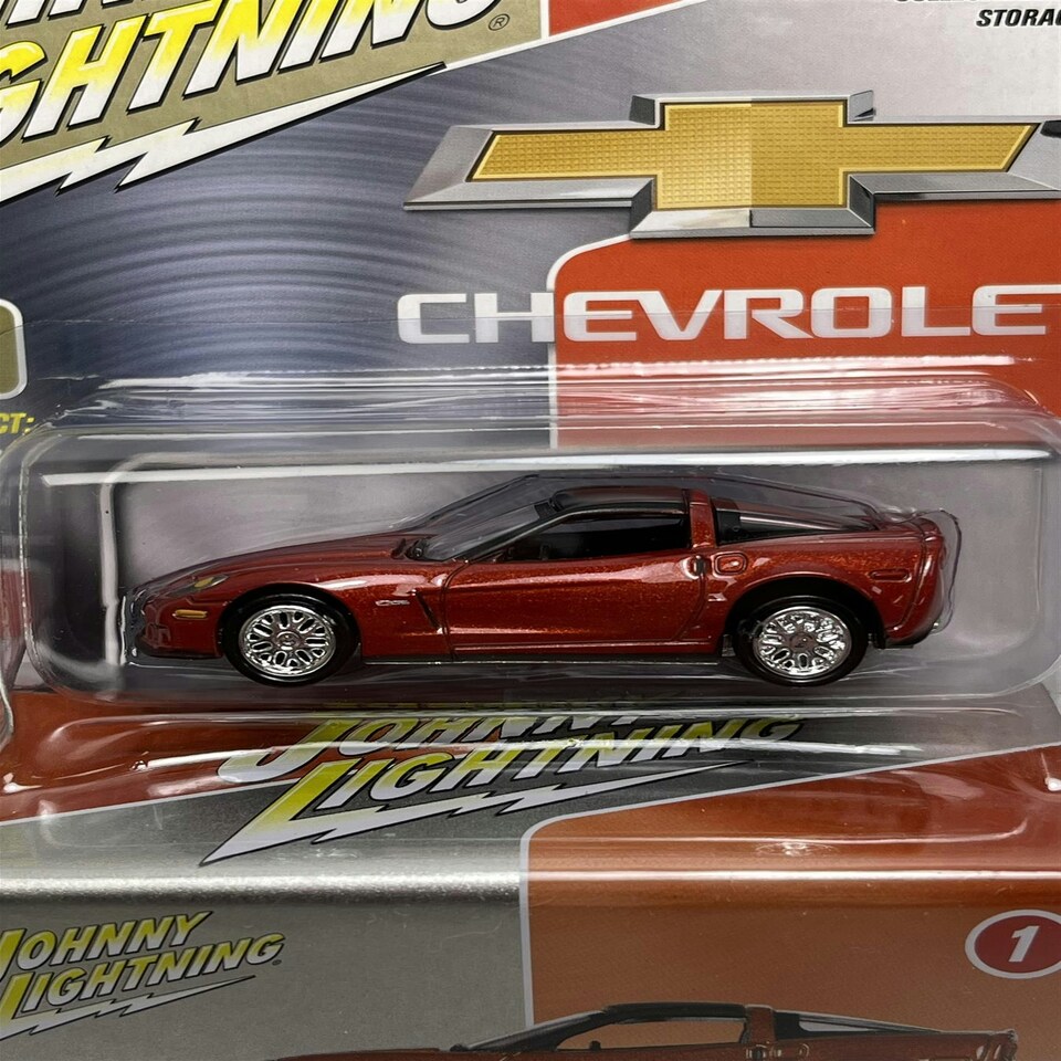 image 1 of 2012 Chevy Corvette Z06 with Tin Inferno Orange 1:64 Scale Johnny Lightning JLCT009B