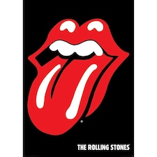 The Rolling Stones Logo Poster - Black/Red - One Size