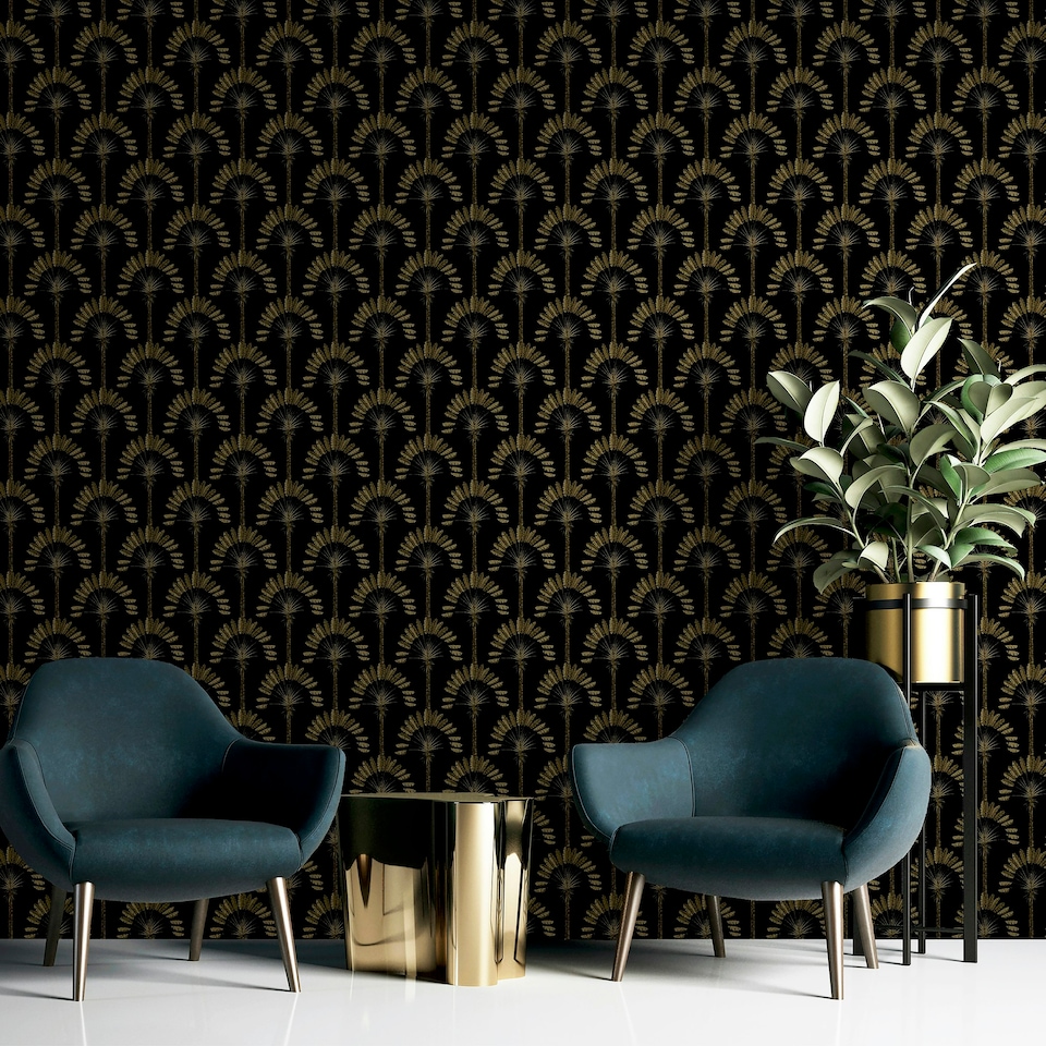 image 1 of Palm Palace Black & Gold