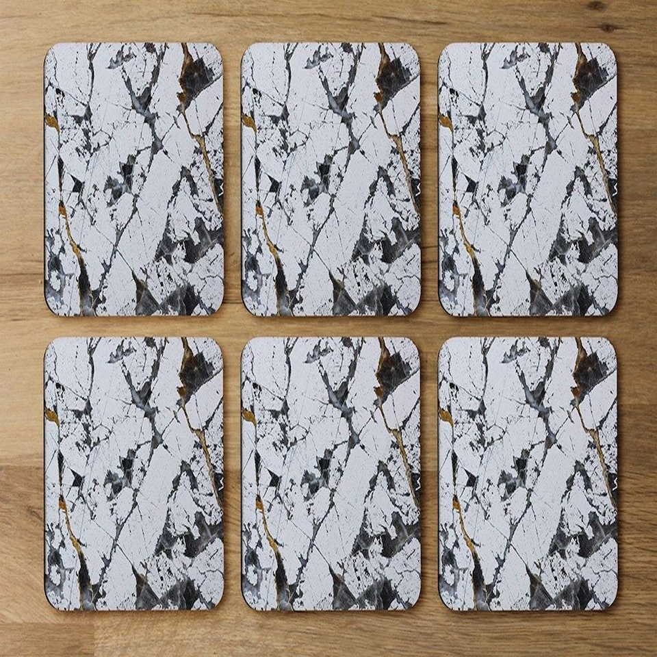 image 1 of Black & Gold Marble (Coaster)