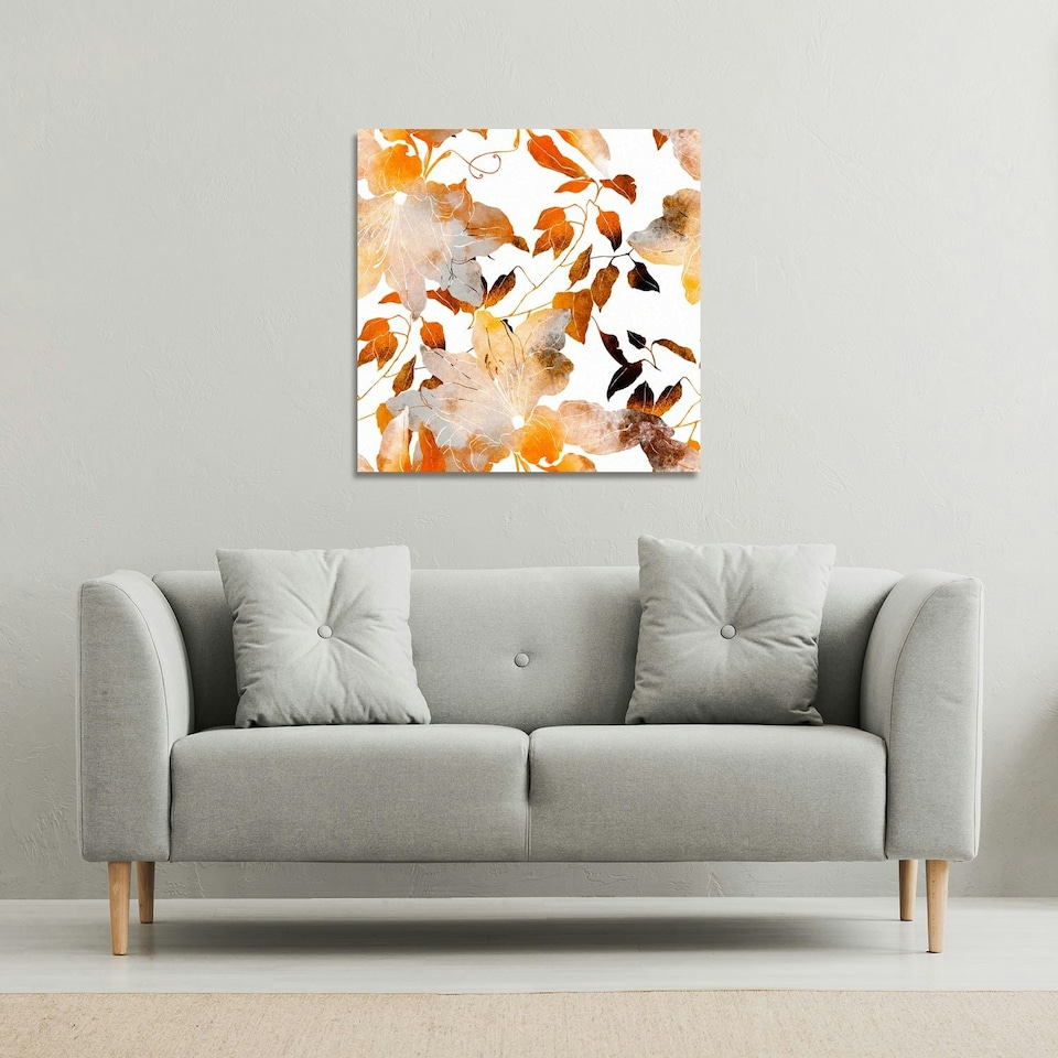 image 1 of Flowers in Autumn Colours (Canvas Print) 101 x 101 x 4cm