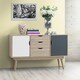 image 2 of Alford 2 Sideboard with 2 Doors & 3 Drawers White & Grey Finish