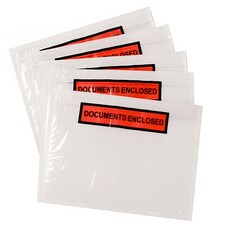 500 x A5 Printed (162 x 225mm) Home Office Document Enclosed Wallets With Peal & Seal Backing Clear | C5
