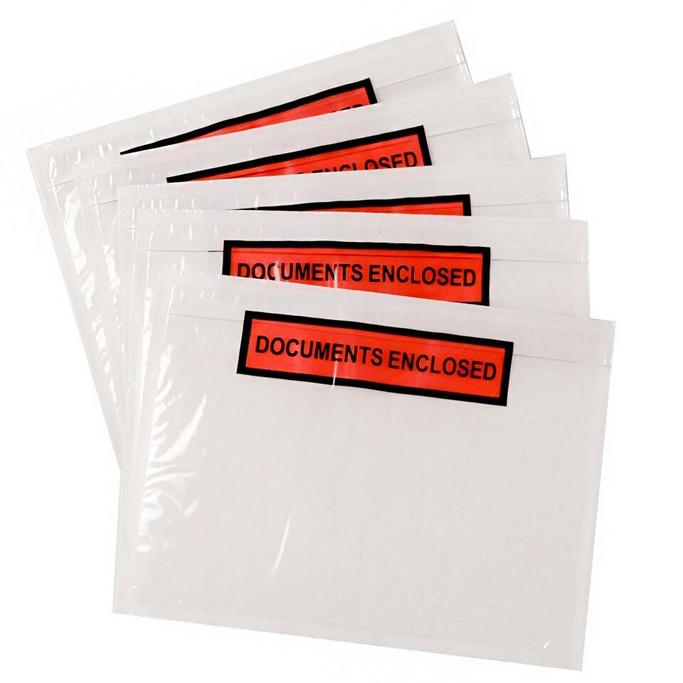 image 1 of 500 x A5 Printed (162 x 225mm) Home Office Document Enclosed Wallets With Peal & Seal Backing Clear | C5