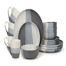 16pc 3tone Dipped Grey Set
