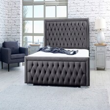 Piera Plush Double Bed Frame - Steel