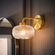 image 3 of ValueLights Amaia Gold IP44 Clear Ribbed Glass Wall Light & Bulbs | Gold