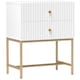 image 1 of HOMCOM Bedside Table with 2 Drawers, Modern Bedside Cabinet with Storage and Metal Legs for Bedroom, Living Room, White | White