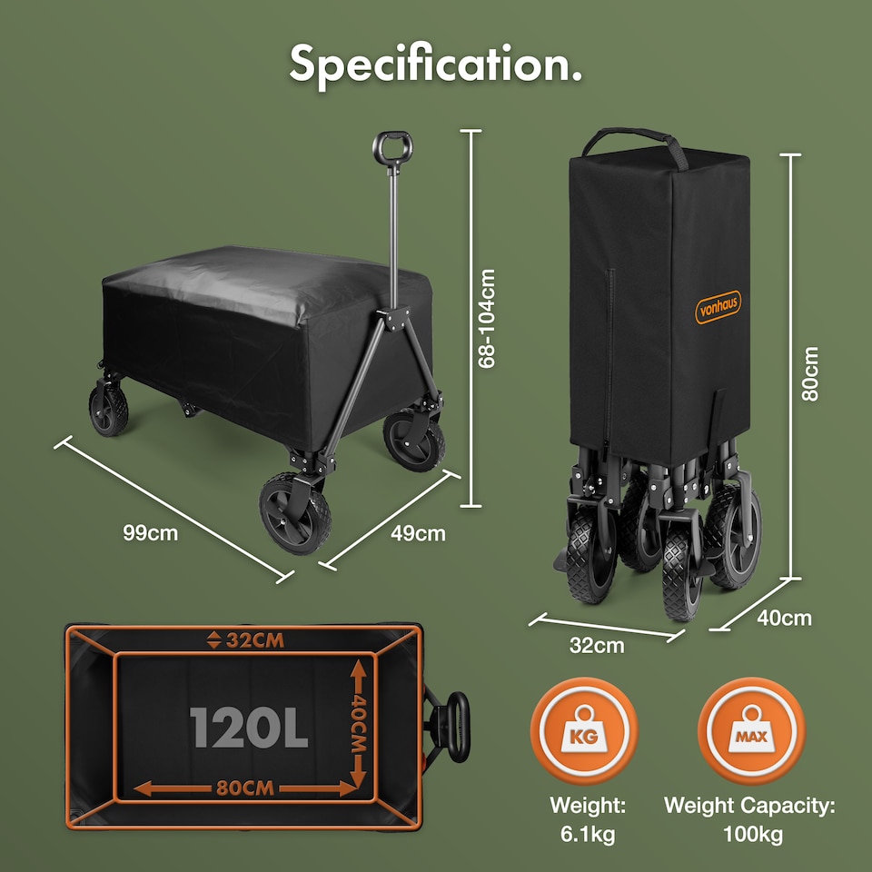 image 1 of VonHaus 120L Festival Cart on Wheels
