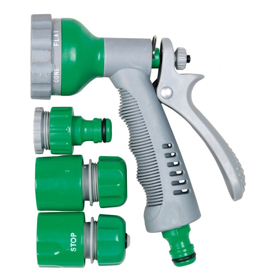 SupaGarden 6 Pattern Spray Gun Set (4 Pieces) - Grey/Green - One Size