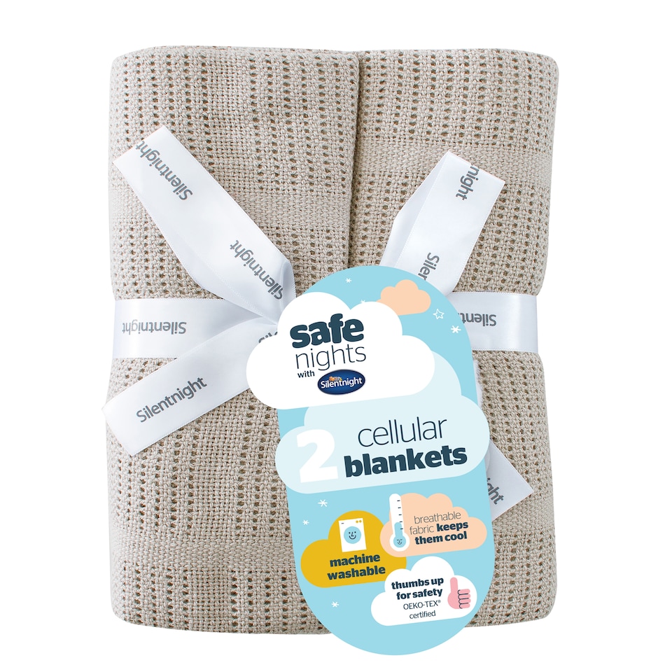 image 1 of Silentnight Safe Nights Cellular Blanket - 2 Pack