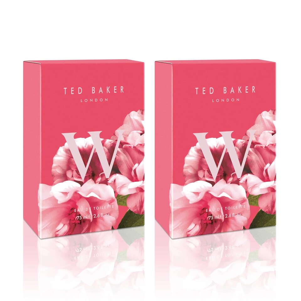 image 1 of Ted Baker W EDT Duo Pack, Gentle and Sophisticated Fragrance, Fig Leaf, White Peony and African Violet Top Notes with Pink Orchid, Cassis and Raspberry Middle Notes, 2 x 75ml | Black | 2