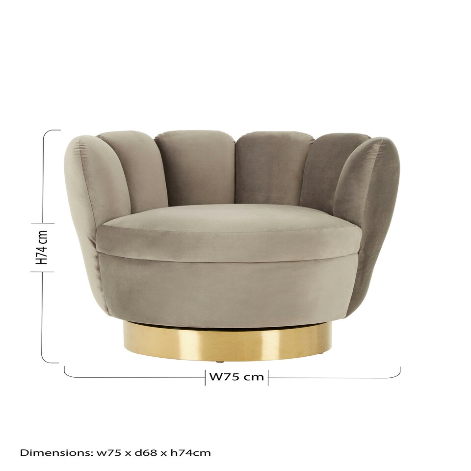 image 1 of Beauly Grey Velvet Accent Chair Grey