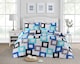 image 1 of Homes Linen Douglas Geometric Squares Reversible Duvet Cover Set with Pillowcases Modern Luxury Bedding Set | Multi | Super King