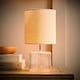 image 3 of ValueLights Betty Clear Glass Table Lamp with Natural Lamp Shade