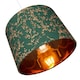image 4 of Modern Forest Green Cotton Fabric 10" Shade with Copper Foil Floral Decoration | Green | Forest Green | 1
