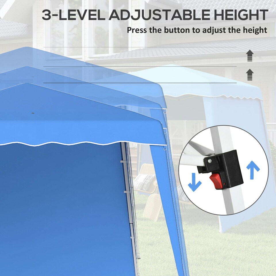 image 1 of Outsunny 2.4 x 2.4m UV50+ Pop Up Gazebo Canopy Tent with Carry Bag, Blue