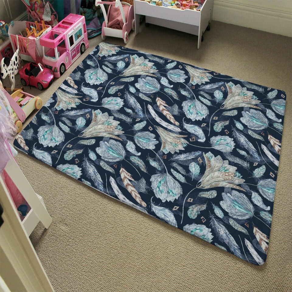 image 1 of Boho Chic Indigo Pattern (Rug) Blue | Large: 140x200cm