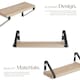 image 3 of Wall Shelves - set of 3, decorative metal brackets, high load-capacity, 3 widths included | Brown | industrial wood light, oak Sonoma | 40 x 12 x 12 cm | 1