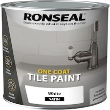 Ronseal Water Based Tile Paint White Satin 750ml