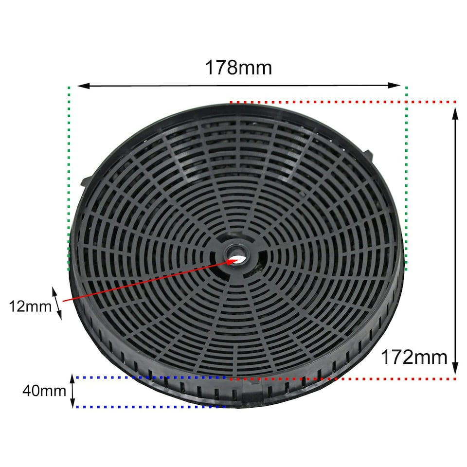image 1 of SPARES2GO SIA2 Type Active Carbon Odour & Grease Filter compatible with SIA Cooker Hood Vent Extractor (Pack of 2)