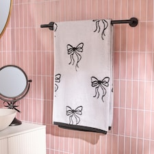 OHS Bows 100% Premium Cotton Bath Towel Hotel Quality Soft Absorbent | White | Bath towel