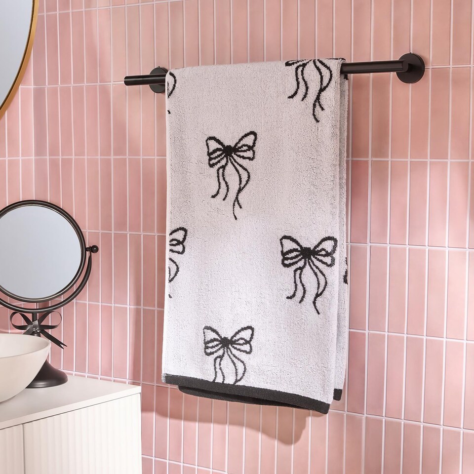 image 1 of OHS Bows 100% Premium Cotton Bath Towel Hotel Quality Soft Absorbent | White | Bath towel