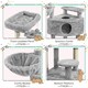 image 4 of Yaheetech 116.5 cm Multilevel Cat Tree with Condo Light Grey