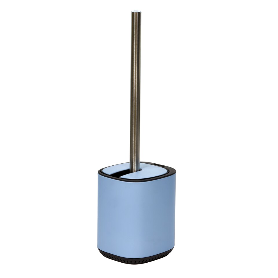 image 1 of Showerdrape Echo Blue Steel Toilet Brush & Holder | Blue | Blue | 1