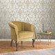 image 2 of Rasch Sonata Damask Heavyweight Vinyl Textured Wallpaper - Gold - 10m x 53cm Gold