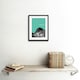 image 2 of Grassmarket Edinburgh Castle Scotland Cityscape Teal 9x7" Black Framed Wall Art Print