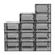 image 1 of Living and Home 12 Pack Plastic Stackable Shoe Storage Boxes