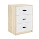 image 6 of Oak 3-Drawer Bedside Table Grey | Colour: Cool Grey