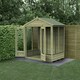 image 3 of Forest Garden 6x4 Apex Beckwood  Shed 25yr Guarantee Shiplap Pressure Treated   - Double Door - 5 Windows