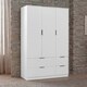 image 8 of Vida Designs Trega 3 Door 4 Drawer Wardrobe Modern Storage Unit, White
