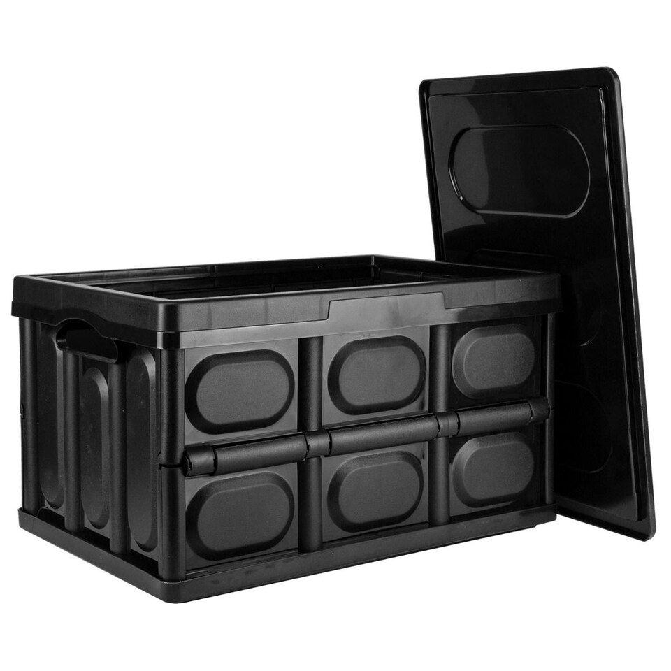 image 1 of TekBox 30L Black Folding Storage Box - Set of 2 Boxes