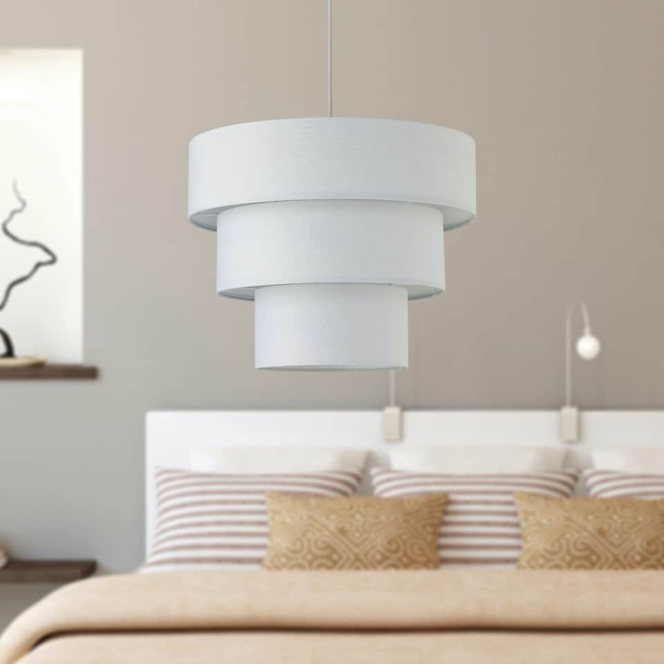 image 1 of Barty - White 38cm Tiered Pendant Shade White