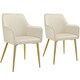 image 1 of Dining Chair Avane - velvet look, padded armchair, high backrest and high armrests | Cream | beige | 2